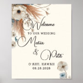 Welkom Boho Herfst Bloemen bruiloft Poster (Voorkant)
