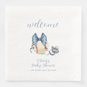 Welkom Boog Fopspeen Honkbal Sport Baby Shower Servet