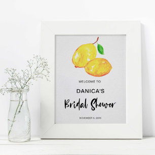 Welkom Bord Bruiloft Feest Citroen Thema Lettering Poster