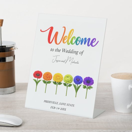 🌈 Welkom bord Flourish Together Reclamebord Met Voetstuk (Insitu)