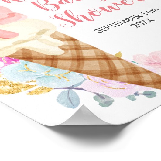 Welkom Bord Ijs Pastelkleurige Bloemen Poster (Hoek)