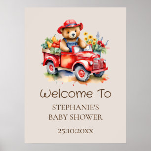 Welkom Bord Knuffel Teddy Lokale Baby Shower Poster