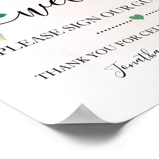 Welkom Bord Onze Gastensboek Bruiloft Citroen Poster (Hoek)