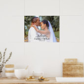 Welkom-bord van Engagement party met foto Poster (Keuken)