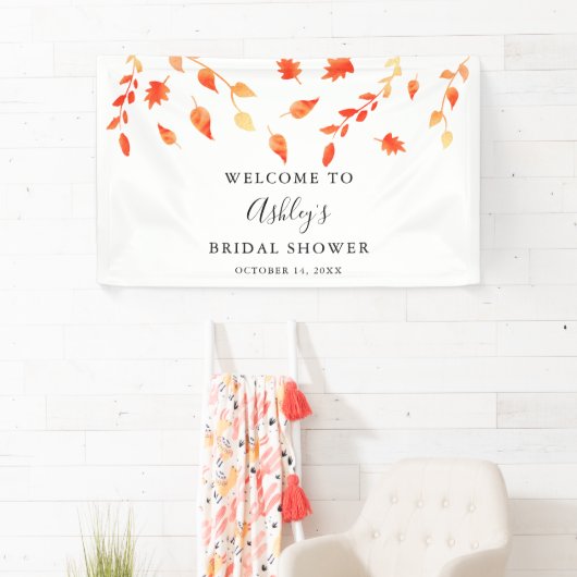 Welkom Bruidsfeest Herfst Herfstloof Bladeren Spandoek (Insitu)