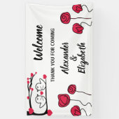 Welkom bruiloft Banner Love-vogel (Verticaal)