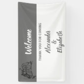 Welkom bruiloft Banner Owls Love (Verticaal)