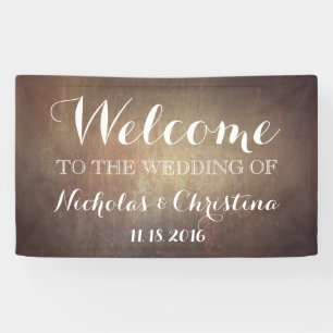 Welkom bruiloft Banner Rustic Gold