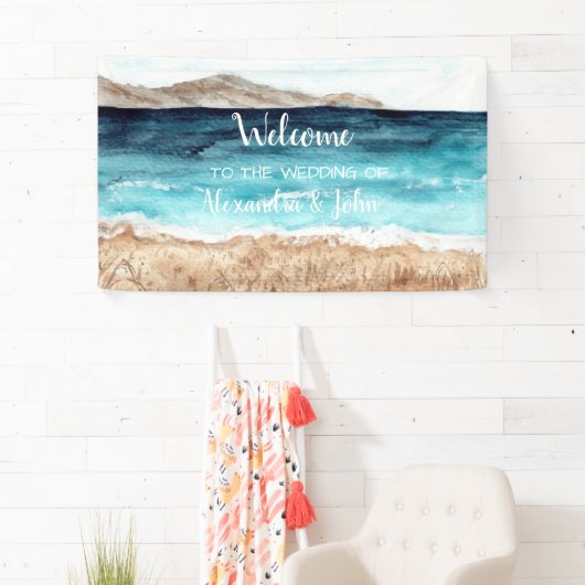 Welkom bruiloft Beach Banner (Insitu)