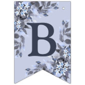 Welkom bruiloft Navy Blue Gray Decor Modern Vlaggetjes (Derde vlag)