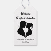 Welkom bruiloft paar illustratie cadeaulabel (Voorkant)