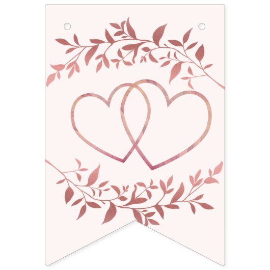 Welkom bruiloft Perzisch Roze Decor Modern Vlaggetjes (Eerste vlag)