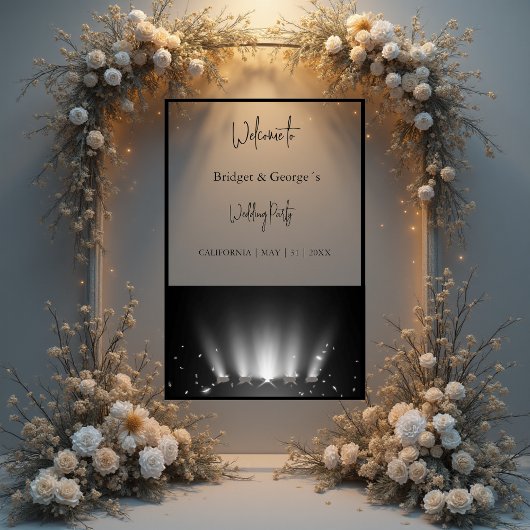 Welkom Bruiloft Spotlight abstract Zwart & Frosted Acryl Bord