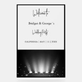 Welkom Bruiloft Spotlight abstract Zwart & Frosted Acryl Bord (Voorkant)