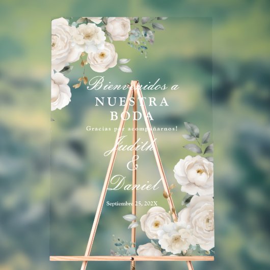 Welkom bruiloft teken in het Spaans Acryl Bord (Neutraal)