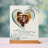 Welkom bruiloft teken onze liefde gepersonaliseerd acryl bord (Neutraal)