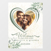 Welkom bruiloft teken onze liefde gepersonaliseerd raamsticker (Vel)