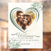 Welkom bruiloft teken onze liefde gepersonaliseerd raamsticker (Vel 2)