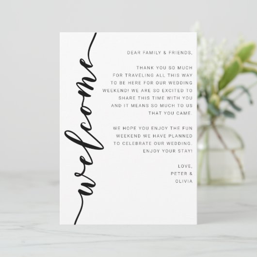 Welkom bruiloft Wekend reisroute-Kaarten (Staand voorkant)