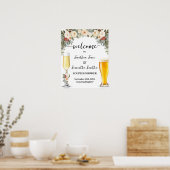 Welkom Bubbles & Brews Winter Couples Bruiloftfees Poster (Keuken)