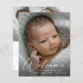 Welkom budgetscript Baby Foto bedankt (Voorkant / Achterkant)