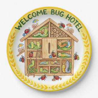 "Welkom Bug Hotel" Mooie Insecten Papieren Bord