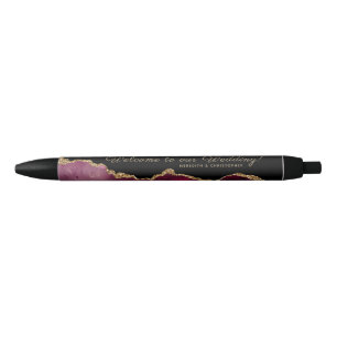 Welkom Burgundy Agate Gold Wedding Zwarte Inkt Pen