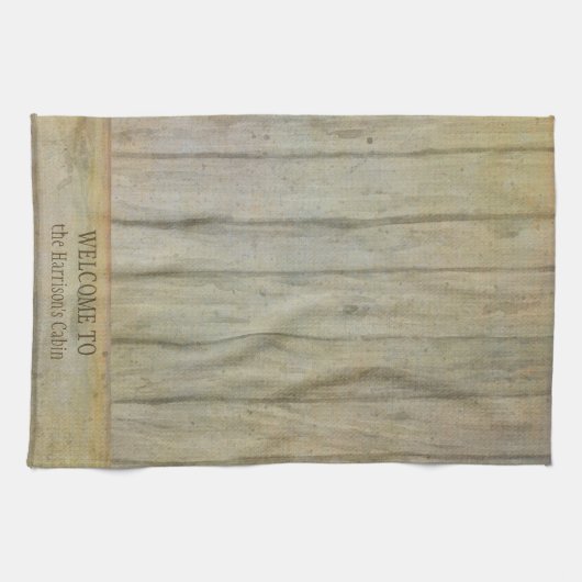 Welkom Cabin op maat gepersonaliseerd bergmeer Theedoek (Horizontaal)