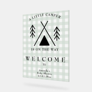 Welkom Camping Baby Shower Acryl Bord