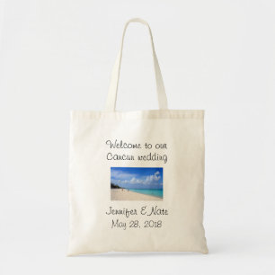 Welkom canvas tas op de bestemming bruiloft