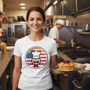Welkom chef-kok met Amerikaanse vlag T-shirt