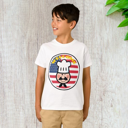 Welkom chef-kok met Amerikaanse vlag T-shirt