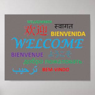 Welkom Colorful Multiple Language Poster