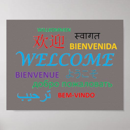 Welkom Colorful Multiple Language Poster (Voorkant)