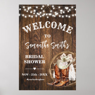 Welkom Cowgirl Boots Pet Western Vrijgezellenfeest Poster