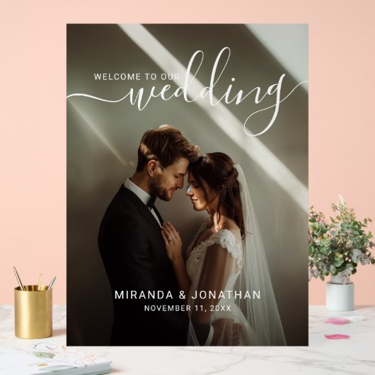 'Welkom' Custom Photo Wedding Foam Board Acryl Bord (Huwelijk)