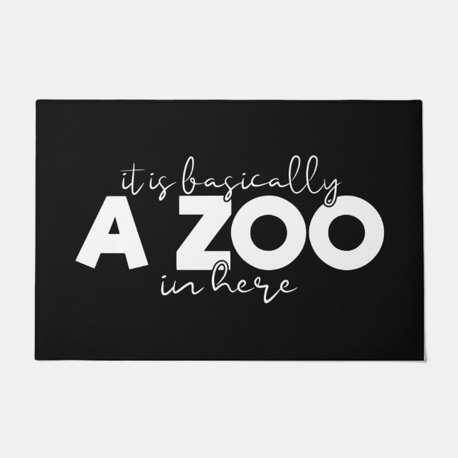 Welkom deurmat Het is in feite een dierentuin zwar (Voorkant)