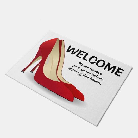 Welkom deurmat Verwijder alstublieft uw schoenen w (Schuin)
