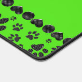 Welkom Dog Paws Black & White Polka Dot on Green Bureaumat (Hoek)