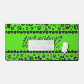 Welkom Dog Paws Black & White Polka Dot on Green Bureaumat (Keyboard & Muis)