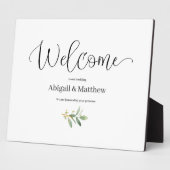 Welkom Easel Wedding Waterverf Greenery Plaque Fotoplaat (Zijkant)