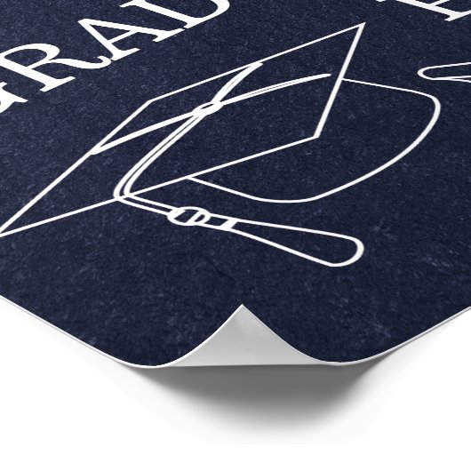 Welkom | Eenvoudig Afstuderen met een roestblauwe  Poster (Hoek)