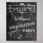 Welkom | Eenvoudig Rustic BlackWhite-Afstuderen Poster (Voorkant)