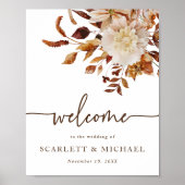 Welkom Elegant Fall Wedding Poster (Voorkant)