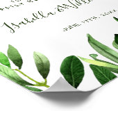 Welkom | Elegant Olive Boho Garden Wedding Poster (Hoek)