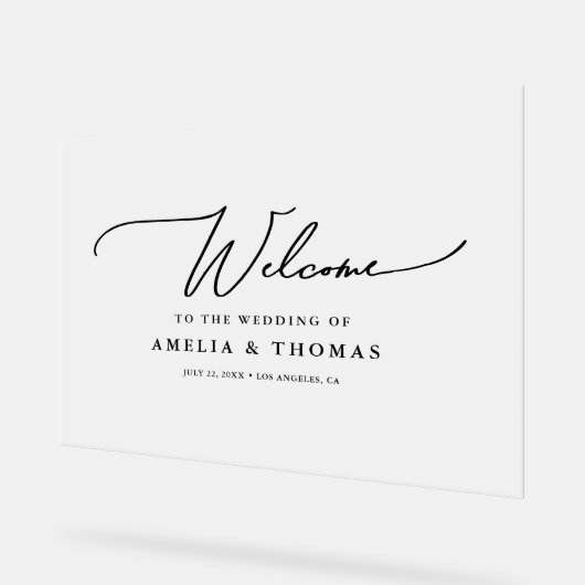 Welkom Elegant Wedding Acryl Bord (Hoek)