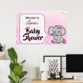 Welkom Elephant Thleing Baby shower Banner Poster (Thuiskantoor)