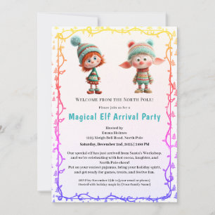 Welkom Elf Feest Aankomst Viering Noordpool Kaart