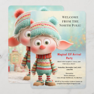 Welkom Elf Feest Aankomst Viering Noordpool Kaart