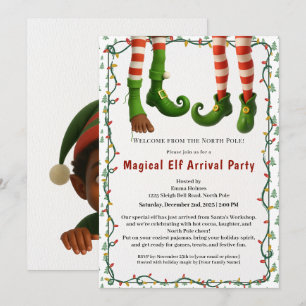 Welkom Elf Feest Aankomst Viering Noordpool Kaart